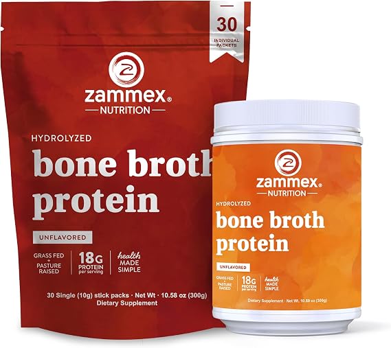 Zammex Bone Broth Packets + Bone Broth Protein Powder 300g