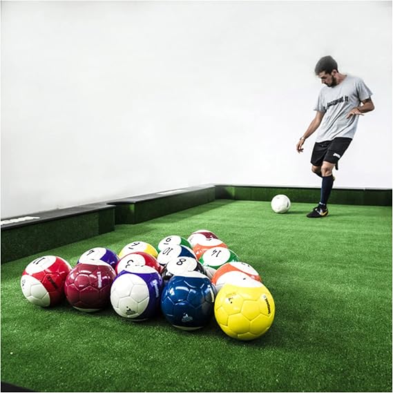 EviKoo Inflatable Billiards Soccer Football Snooker Balls Table Games, Footpool 16Pcs Leather Football Pool Kick Billiards Set, Adult Sports Recreation Game for Backyard Rooms Outdoor Indoor,5.9inch [Energy Class A]