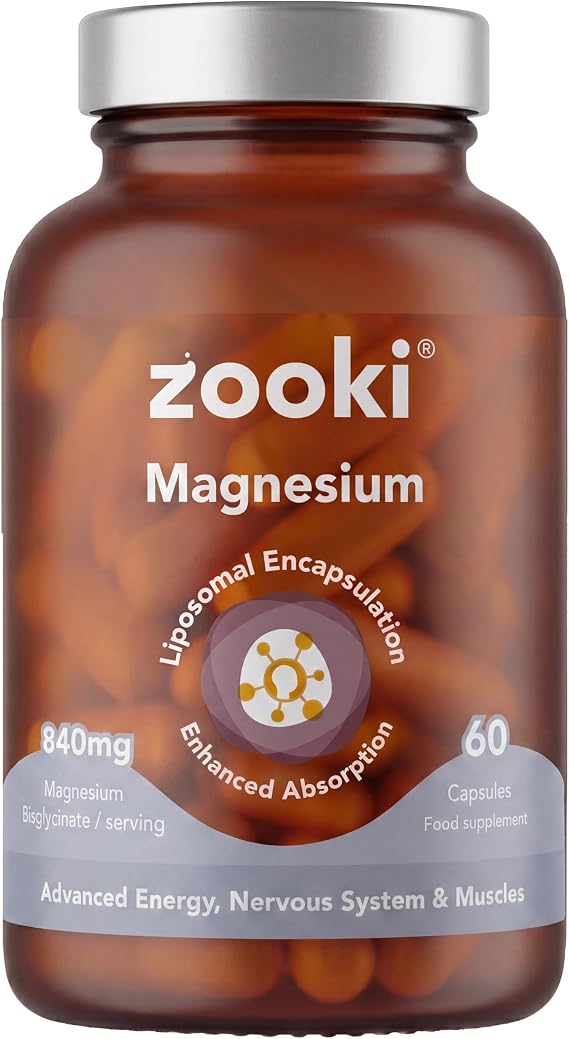 Zooki Liposomal Magnesium Glycinate 840mg, 60 Capsules, 30 Servings