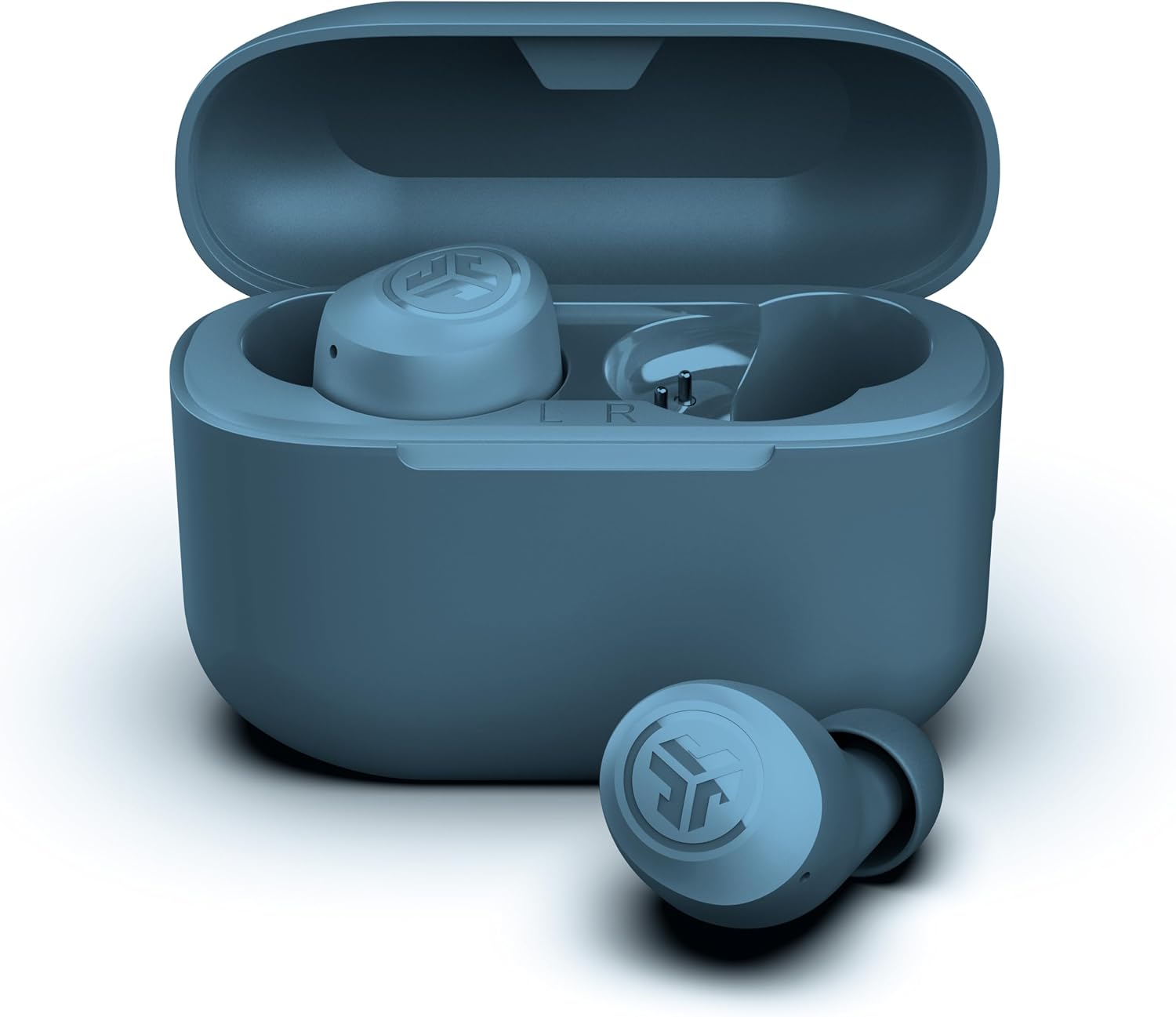 JLab Go Air Pop+ True Wireless Earbuds, In Ear Headphones, Bluetooth Earphones, 35H Playtime Ear Buds, Bluetooth Earbuds with Microphone, USB-C Charging Case, Dual Connect, EQ3 Sound, Navy Blue