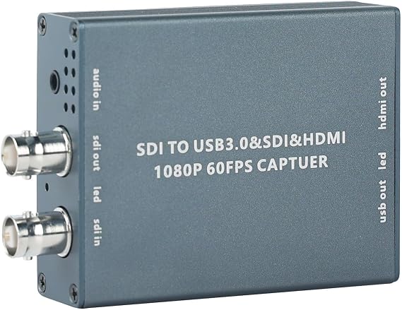 3G-SDI to USB 3.0 Video Capture Card 1080P 60FPS with HDMI and SDI Loop Out