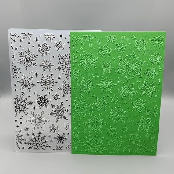 3D Plastic Embossing Folder Template Christmas Diverse Snowflakes Texture 5x7 Inch for Card Making DIY Scrapbooking Paper Crafting Handmade Crafts Scrapbooking Arts Supplies Scrapbook Decor