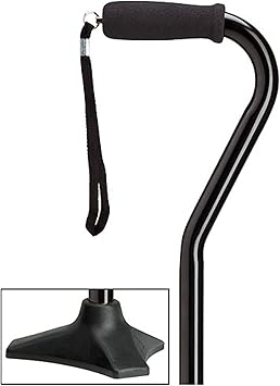 Aluminum Offset Cane Blk w/ Able Tripod Base Adj 30"-39"-9-2040-08