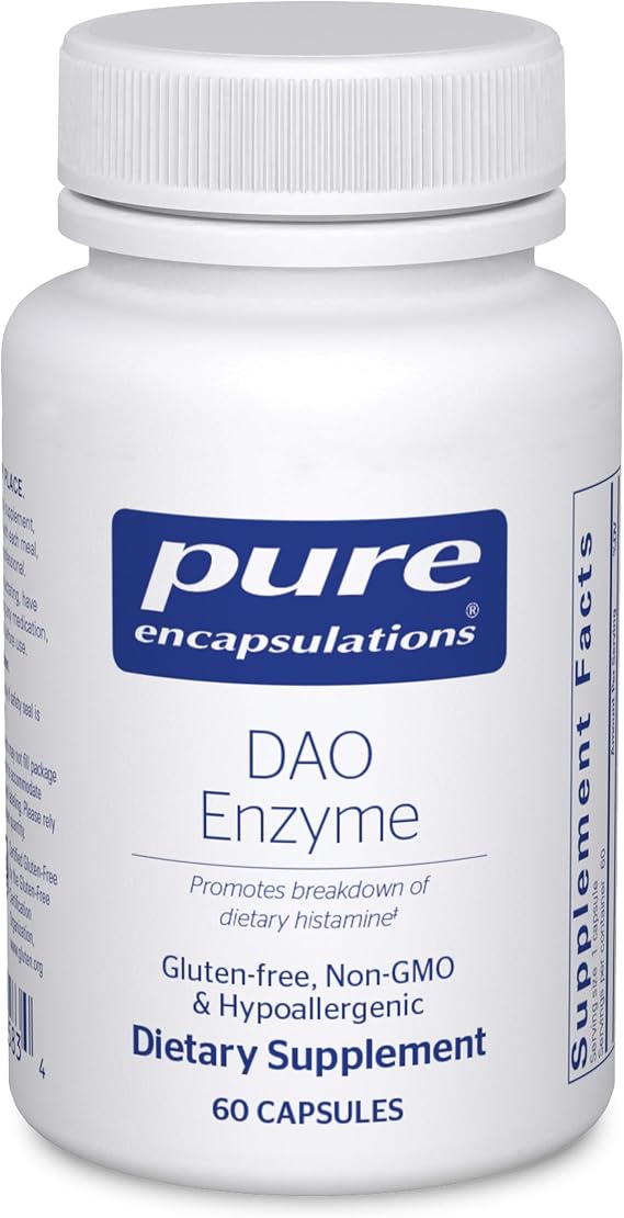 Pure Encapsulations DAO Enzyme, 60 Capsules | Histamine Breakdown Digestion Support Supplement*, Ease Digestive Discomfort and Skin Sensitivity*