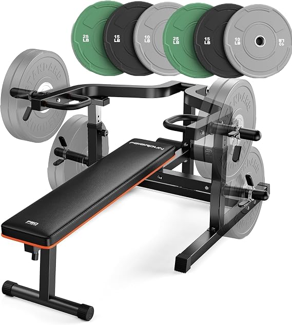 FEIERDUN Chest Press, 3-Grip U-Handles Bench Press w/ 11+3 Adjust Arm | Independent Arms help improve muscle balance, 1250LBS Bench Press Machine for home gym
