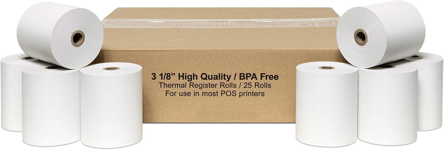 3 18 80mm X 220 Thermal Cash Register Pos Receipt Paper 25 Rollscase