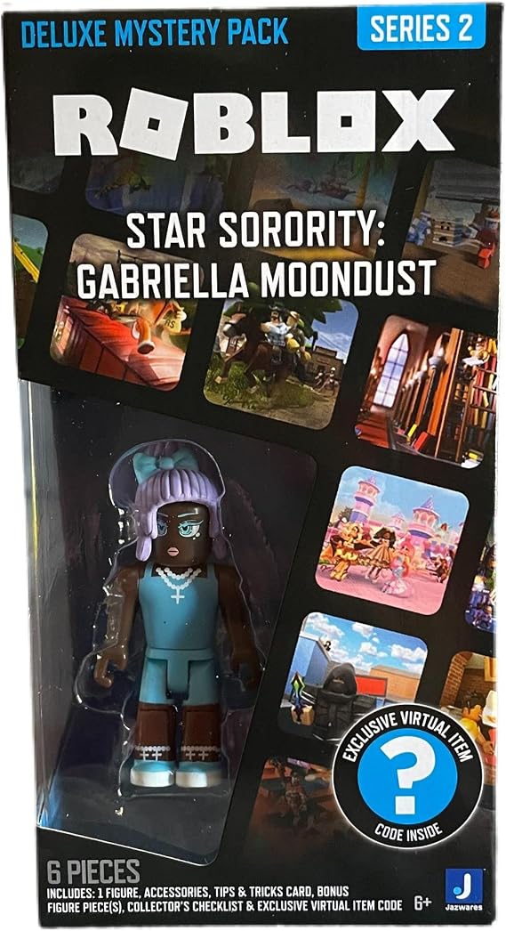 Roblox Deluxe Mystery Pack Action Figure Series 1 - Exclusive Virtual Item Select Figure Star Sorority: Gabriela Moon Dust