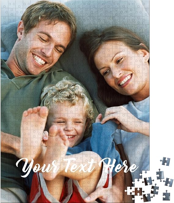 Custom Puzzles from Photos Personalised Name Puzzle 120/200/300/500/1000 Pieces, Customized Picture Puzzle Personalised Wooden Puzzles Gifts for Couple, Family, Friends, Pet Lover