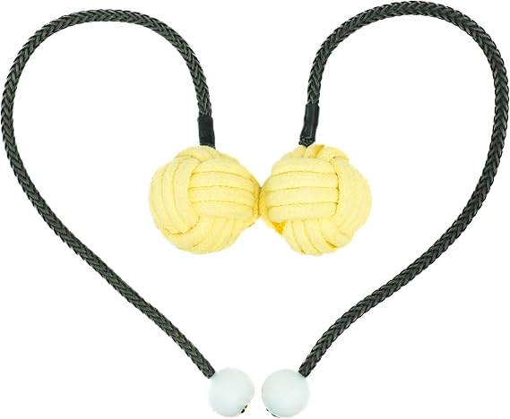 Fire Poi Set with Monkey Fist Kevlar Wicks and Technora Tethers Flow Arts Prop High-Performance Burn Spinning for Festivals and Performances (Poi, 3 Inch Head / 24 Inch Length)