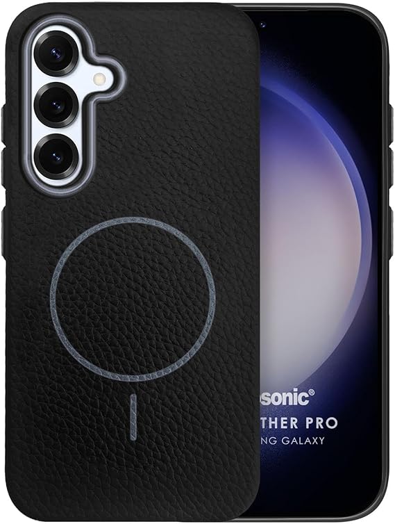 Microsonic Samsung Galaxy S25 Plus Case MagLeather Pro Black [Case Compatible with Galaxy S25 Plus - Black]