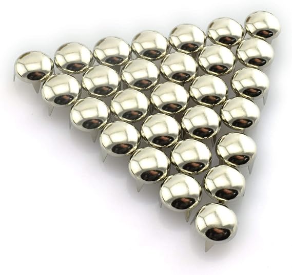 120pcs Silver DIY Nailhead Round Dome Studs Assorted Kit Leathercraft Rivet Metal Punk Spikes Spots for Punk Rock Leather Craft Clothes Belt Bag Shoes Jewelry Decorations 6/8/10/12mm