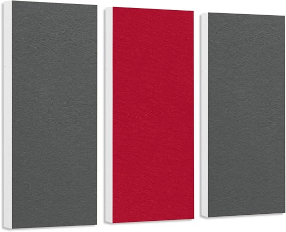 platino24 COLORE Rectangle Sound Absorber - Set of 3 - Granite Grey