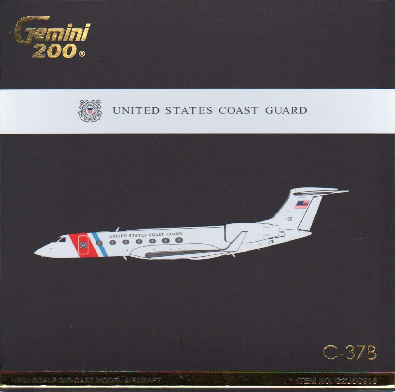 Gemini Jets G2USC918 United States Coast Guard Gulfstream G550 C-37B 02 1:200 Scale