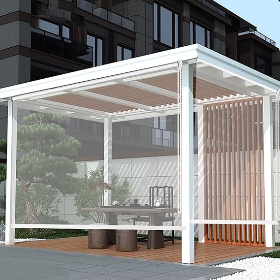 Outdoor Door Blinds,Waterproof Clear Pvc Roller Blinds,Rainproof Curtain Outdoor Pergola Roller Shade Blind for Gazebo,Balconie and Pavilion,40-160cm Width Optional (W70xH120cm/W28 xH47)