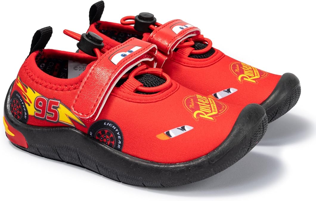 Disney Cars Water Shoes - Lightning McQueen Aqua Sock for Toddler Kids - Fashion Foot Protection for Water