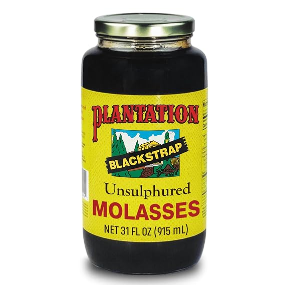 Plantation Blackstrap Molasses 31 oz Bottle Unsulphured, Thick & Robust Syrup for Baking, Cooking, Marinades & Beverages; Natural Sweetener.