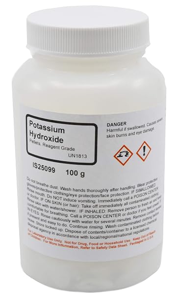 ALDON Innovating Science Reagent-Grade Potassium Hydroxide Pellet, 100g - The Curated Chemical Collection