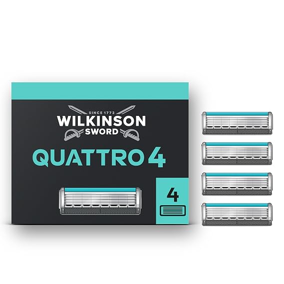 Wilkinson Sword Quattro Titanium Sensitive Razor Blade, 4 Count