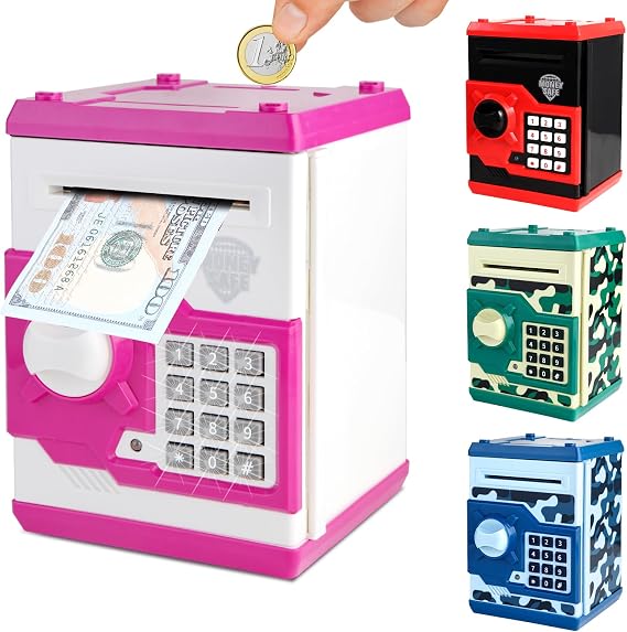Pup Go ATM Money Box for Kids Age 3-12, Kids Safe, Piggy Bank for kid Girl