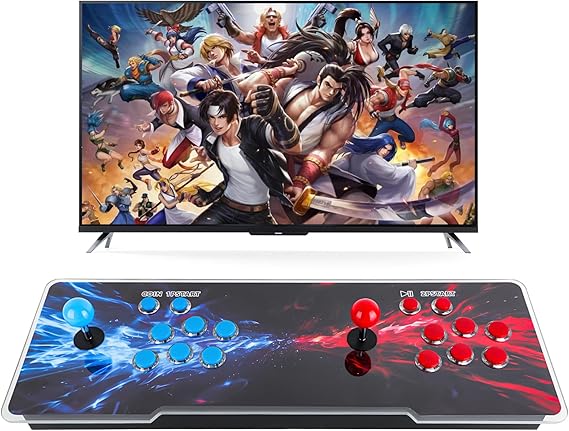 Pandora Box Arcade Console with 32000 Games in 1, 1280x720 Full HD Retro Gaming Machine for TV, Monitor, and Projector, 3D Games Support 1-4 Players, Search/Save/Hide/Pause Functions