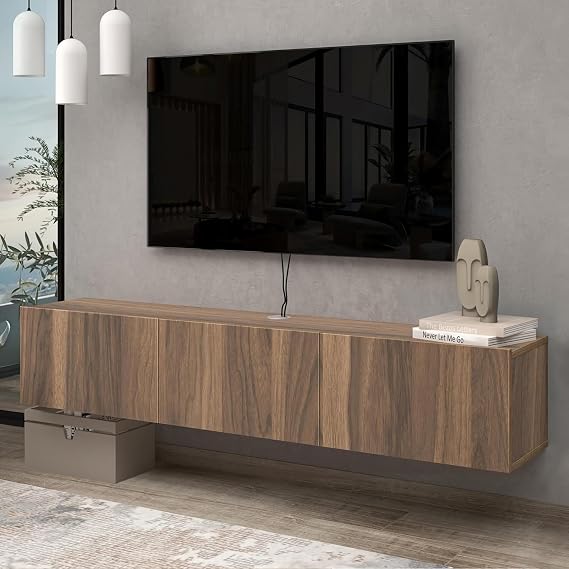 Maykoosh Floating TV Stand - Wall Mounted TV Console for 75" TV - Modern Entertainment Center & Shelf
