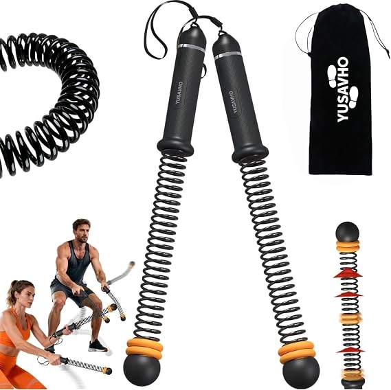 Adjustable Ropeless Battle Ropes for Home Gym-Heavy Duty Cordless Battle Rope with Storage Bag,Exercise Ropes with Variable Resistance, Strength & Low-Impact Cardio for HIIT(03)