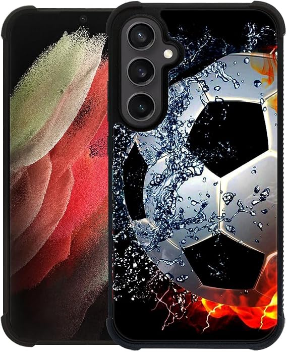 CARLOCA Compatible with Samsung Galaxy S24 Plus S25 Plus Case,Sizzling Soccer Mate Pattern Ultra Protection Shockproof Soft Silicone TPU Non-Slip Back for Samsung Galaxy S24 Plus S25 Plus