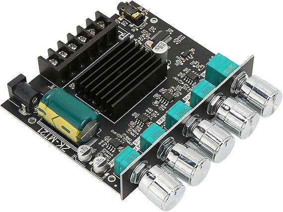 Digital Power Amplifier Module, 50W 50W 100W 2.1 Channel Subwoofer Sound Power Amplifier Board, DC 12 to 24V, BT5.0 and AUX Inputs, DIY Speakers AMP Board