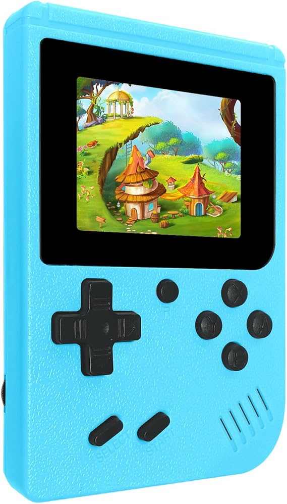 Mini Retro Handheld Games Console, Built-in 400 Video Games,Portable Video Gaming Player with 3.0 Inch IPS Screen and Rechargeable Battery (Blue)
