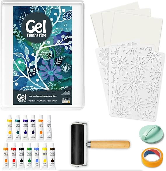 INNOVAYOU 5 * 7inch Gel Plate Printing Kit, Set with Gel Printing