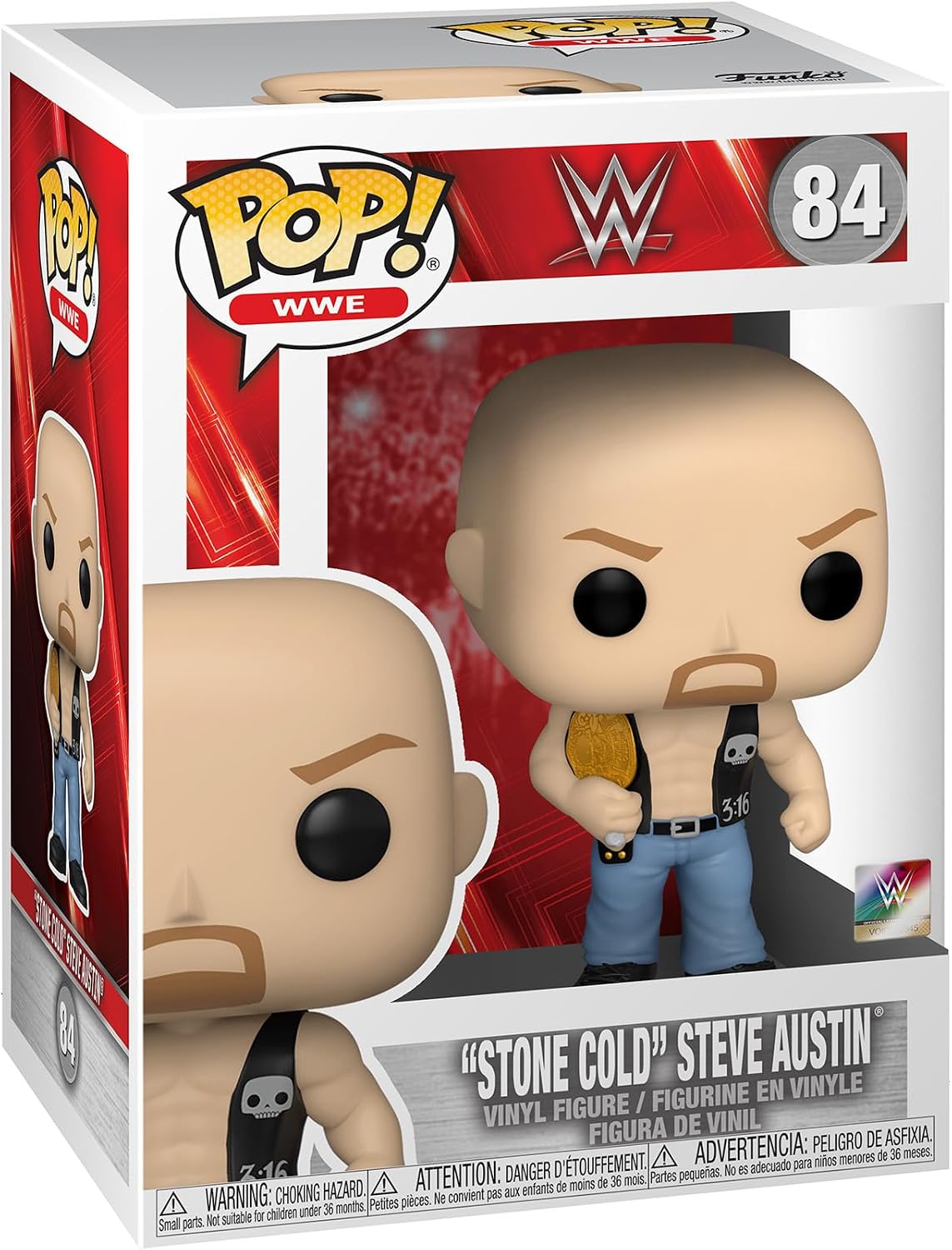 Funko POP! WWE: SC Stone Cold Steve Austin Austin With Belt - Collectable Vinyl Figure - Gift Idea - Official Merchandise - Toys for Kids & Adults - Sports Fans - Model Figure for Collectors