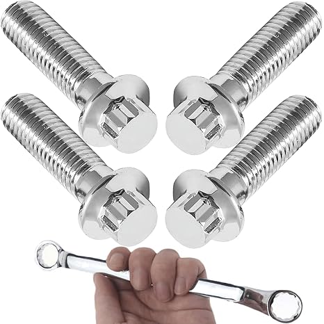 M10x1.5 Metric Front Brake Caliper Lower Mounting Bolts Kit Compatible with 2004-2025 Harley Sportster, Softail, Dyna, Touring All Models(4Pcs + Quick Tools) Chrome