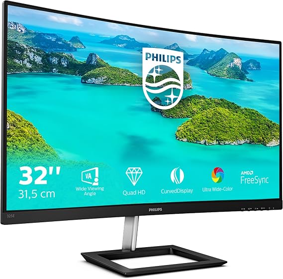 Philips 325E1C 31,5" VA 75Hz 4ms FreeSync Quad 2K HDMI+DP Full HD LCD Curved Gaming Monitör