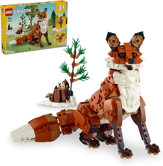 LEGO Creator Orman Hayvanları: Kızıl Tilki 31154 – 9 Yaş ve Üzeri Çocuklar için Yılbaşı Hediyesi Fikri, Baykuş ve Sincap Model Seçenekleri İçeren 3’ü 1 Arada Yaratıcı Oyuncak Yapım Seti (667 Parça)