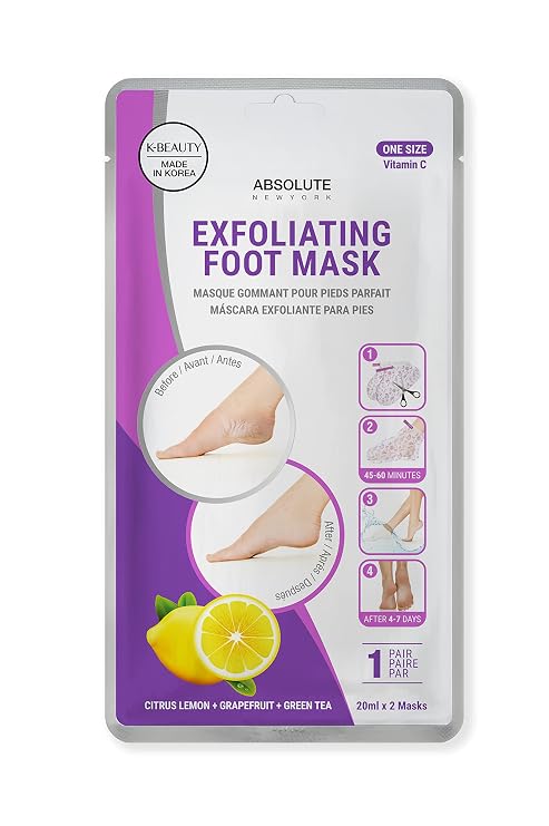 Absolute New York Citrus+Grapefruit+Green Tea, Exfoliating Foot Mask