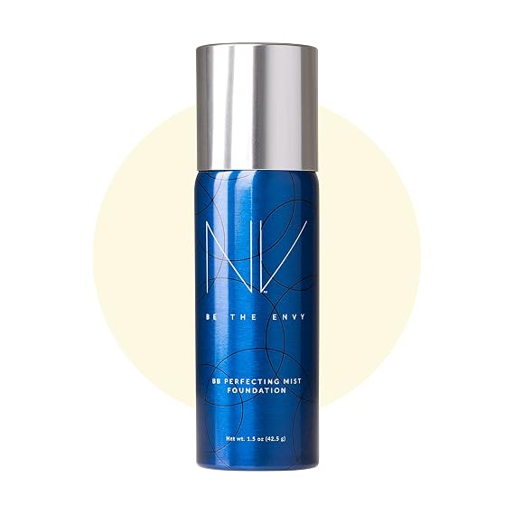 NV BB Perfecting Mist Foundation Buildable Coverage Professional Airbrush Makeup with Plant-based Stem Cell Polypeptides, Vitamins A, D, E and Aloe, 1.5 ounces, Warm Ivory...