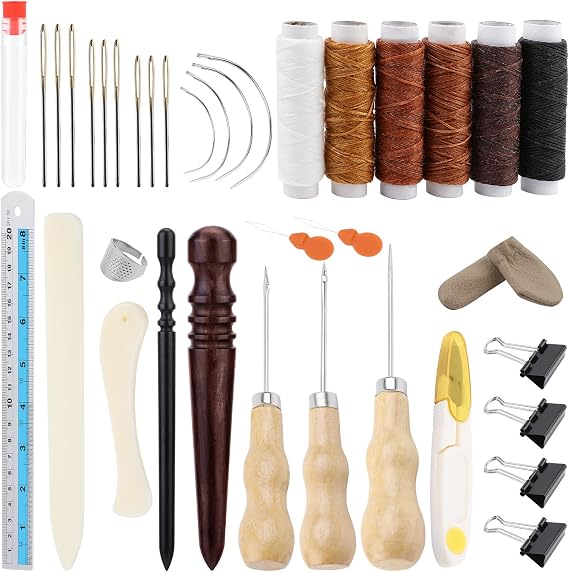 Leather Craft Tool Book Binding Kit Ebony Wood Leather Burnisher Tool