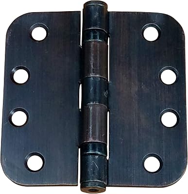 Hinge Outlet Square Ball Bearing Commercial Door Hinges, Heavy Duty Steel,Non-Removable Pin 4 Inch with 58 Inch Radius,Oil Rubbed Bronze, 2 Pack