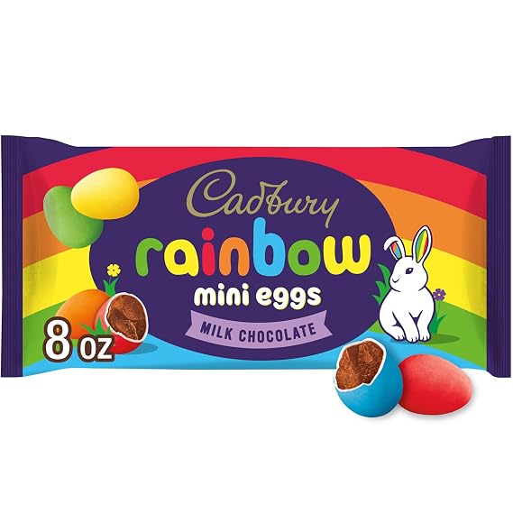 CADBURY MINI EGGS Milk Chocolate Rainbow, Candy Bag, 8 oz