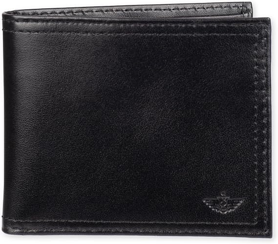 Dockers Men's Bifold Leather Wallet - Thin Slimfold RFID Blocking Security Smart Extra Capacity