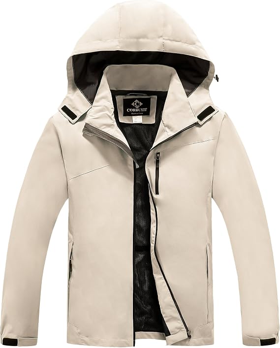 Lightweight Waterproof Jackets with Detachable Hood for Men