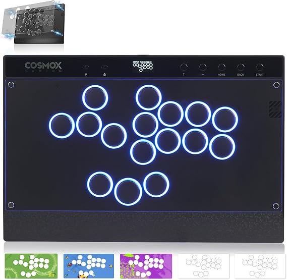 Haute42 Leverless Controller Arcade Stick: Magnetic Leverless Arcade Stick with RGB Rims,Premium Black Haute42 C16 Arcade Controller for PC/PS3/PS4/Switch Game with Lock Button Support Hot Swap & SOCD