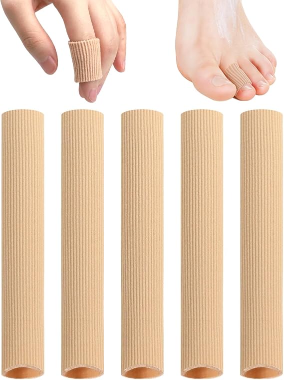 Toe Protector, 5 Pcs Cuttable Toe Tubes, Medium Toe Cushions Tube, Silicone Toe Sleeves Tube Cuttable Relief Toe Pressure Pain, Corns, Blisters, Calluses