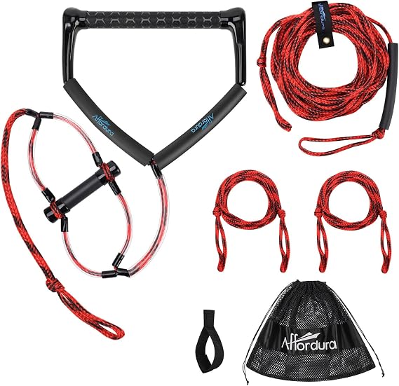 Affordura Wakeboard Rope with Dual Handles, 75 FT 4-Section
