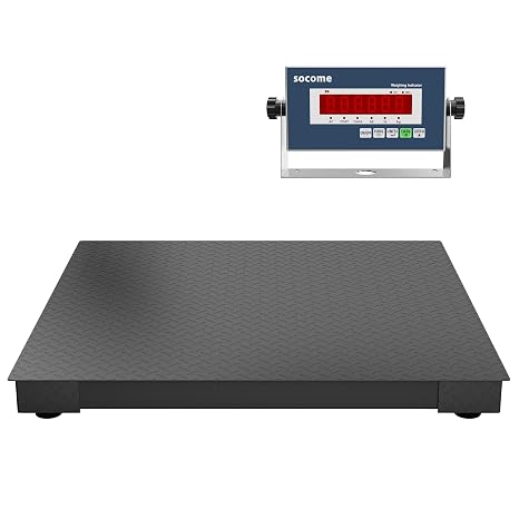 48"x48" Heavy-Duty Industrial Floor Scale, 10000lb x 1lb, Black
