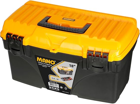 Mano Cs/18 Düz Kapaklı Klasik Takım Çantası, Polipropilen, Siyah/Sarı, 18 ’’