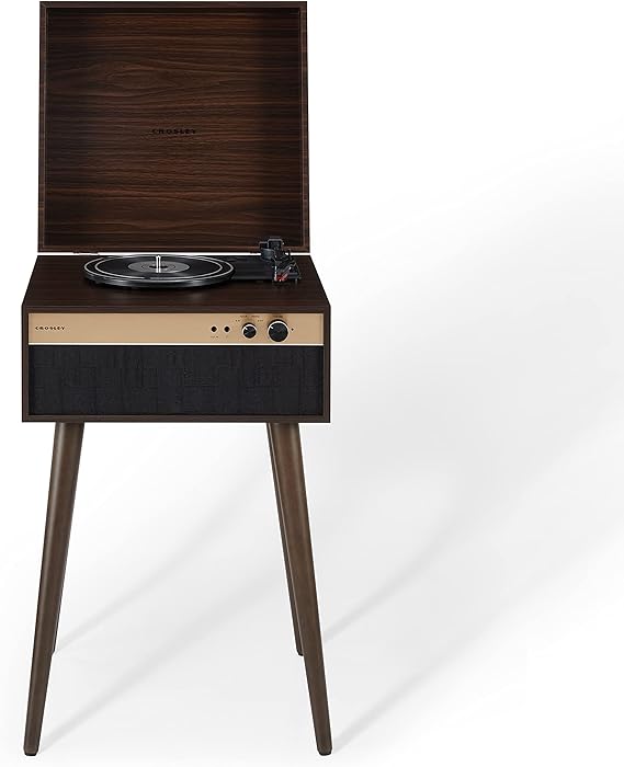 Crosley Jasper Bluetooth Record Player with 3-Speed Turntable & Built-in