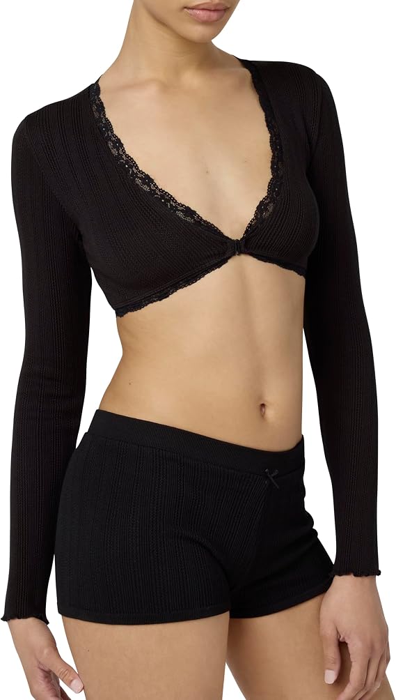 Florence by Mills Women's Villa Collection Pointelle Tie Front Top