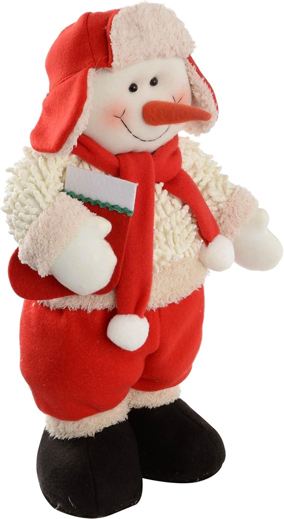 WeRChristmas Standing Snowman Christmas Decoration - 43 cm, Multi-Colour