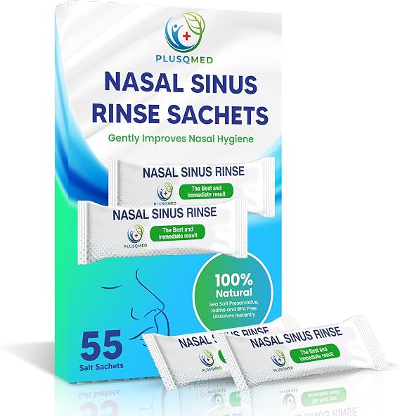 Sinus Rinse sachets, 55 Packets of 2,7 g, Neti Pot Salt,Nose Rinse Salt,Sinus Rinse Salt,neti Pot Salt sachets.